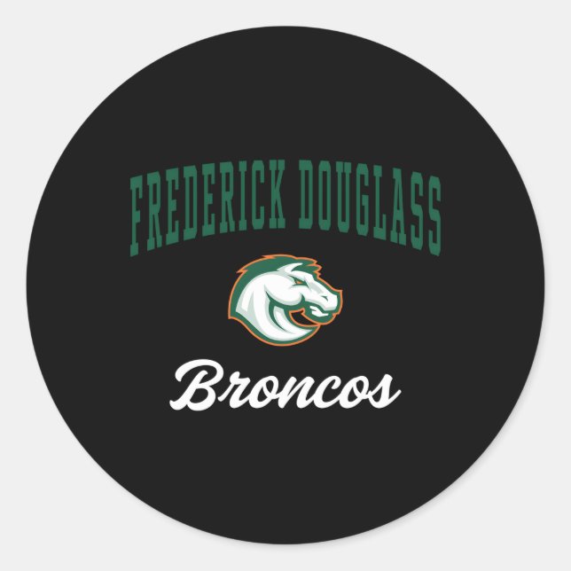 Pegatina Redonda Escuela secundaria Frederick Douglass Broncos (Anverso)