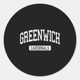 Pegatina Redonda Escuela secundaria Greenwich hs greenwich ct varsi