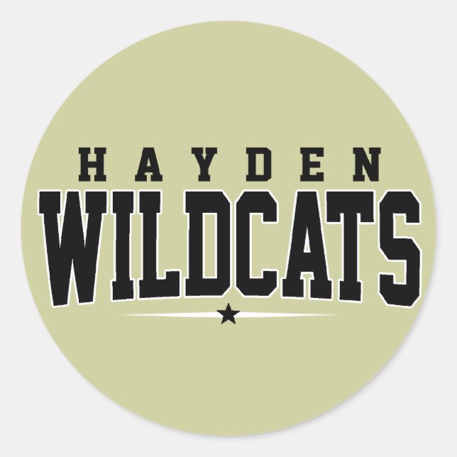 Pegatina Redonda Escuela Secundaria Hayden; Wildcats (Anverso)