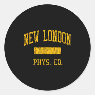Pegatina Redonda Escuela Secundaria New London Hs New London Ct Ed
