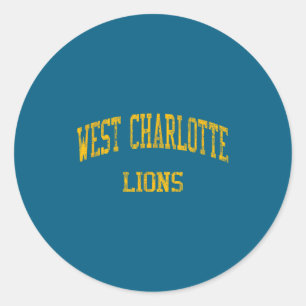 Pegatina Redonda Escuela secundaria West charlotte hs charlotte nc 