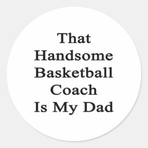 Pegatina Redonda Ese Agradable Entrenador De Baloncesto Es Mi Papá