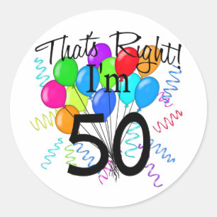Pegatina Redonda Ése correcto que soy 50 - cumpleaños