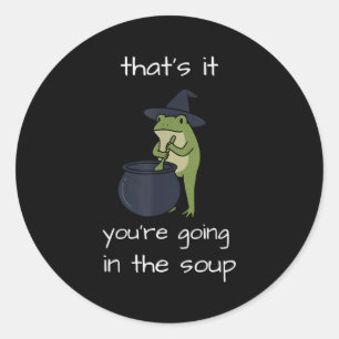 Pegatina Redonda Ese va en el meme de la sopa divertido rana weirdc