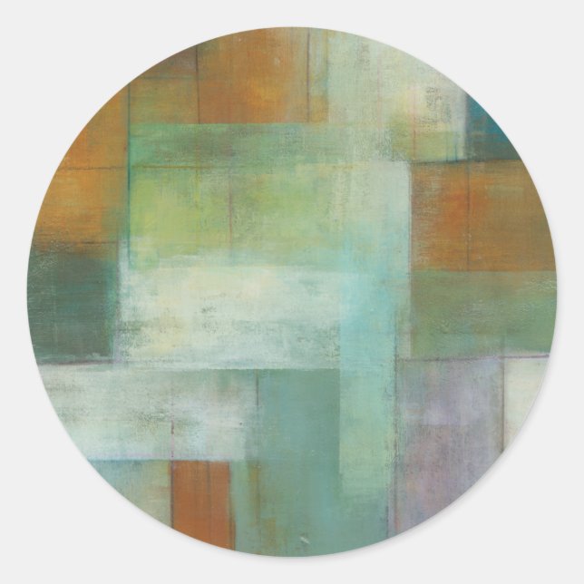 Pegatina Redonda Esencia Azul del Lago II (Anverso)