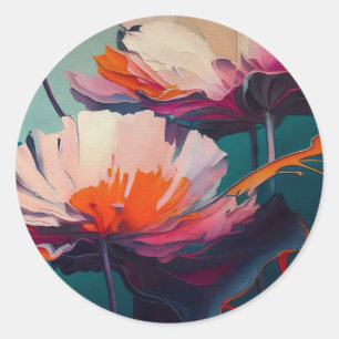 Pegatina Redonda Esencia del jardín III – Movimiento floral luminos