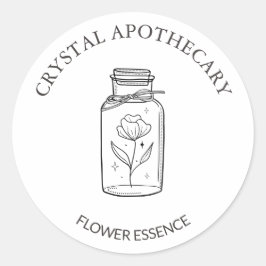 Pegatina Redonda Esencia simple de flores apothecarias