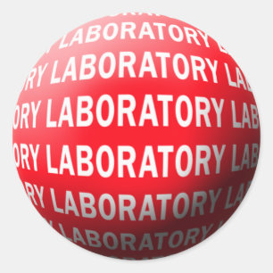 PEGATINA REDONDA ESFERA LABORAL 'O SANGRE - LOGO LABORATORIO