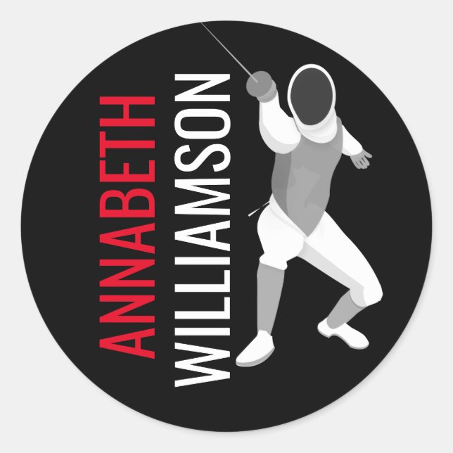 Pegatina Redonda Esgrima (Anverso)