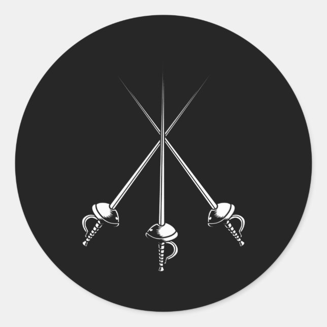 Pegatina Redonda Esgrima Deportiva Esgrima Esgrima Esgrimista (Anverso)