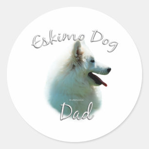 Pegatina Redonda Eskimo Dog Dad 2