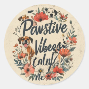 Pegatina Redonda Eslogan de Dog Mom inspirado en vintage - Vibracio
