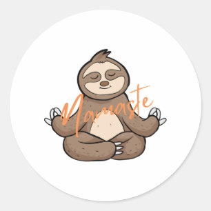 Pegatina Redonda Eslogan de Yoga Mediadora - Namaste