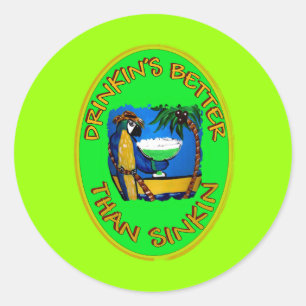 Pegatina Redonda Esloganes de fiesta 1