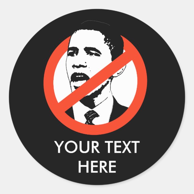 PEGATINA REDONDA ESLOGANTES PERSONALIZADOS DE OBAMA (Anverso)