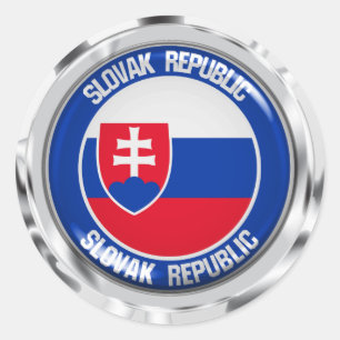 Pegatina Redonda Eslovaquia Round Emblem