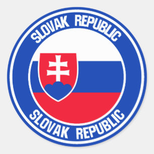 Pegatina Redonda Eslovaquia Round Emblem