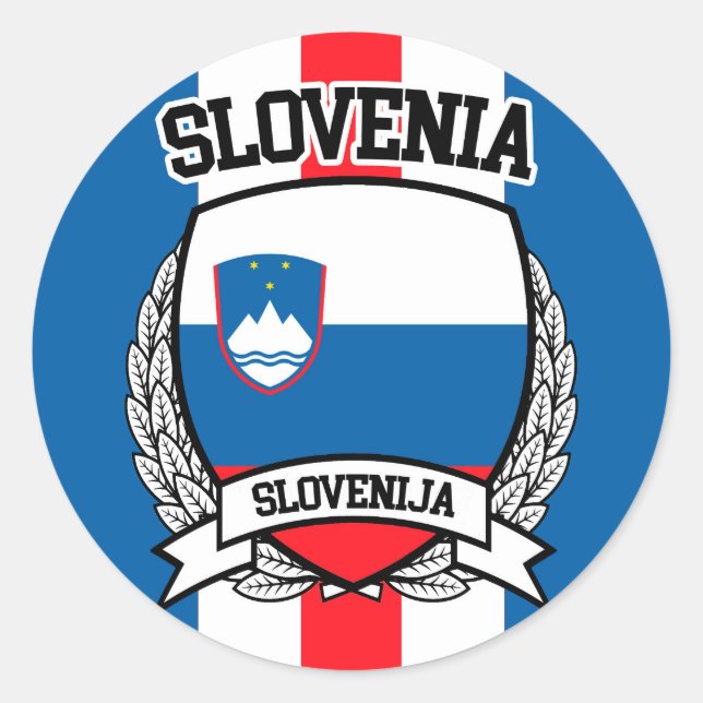 Pegatina Redonda Eslovenia (Anverso)