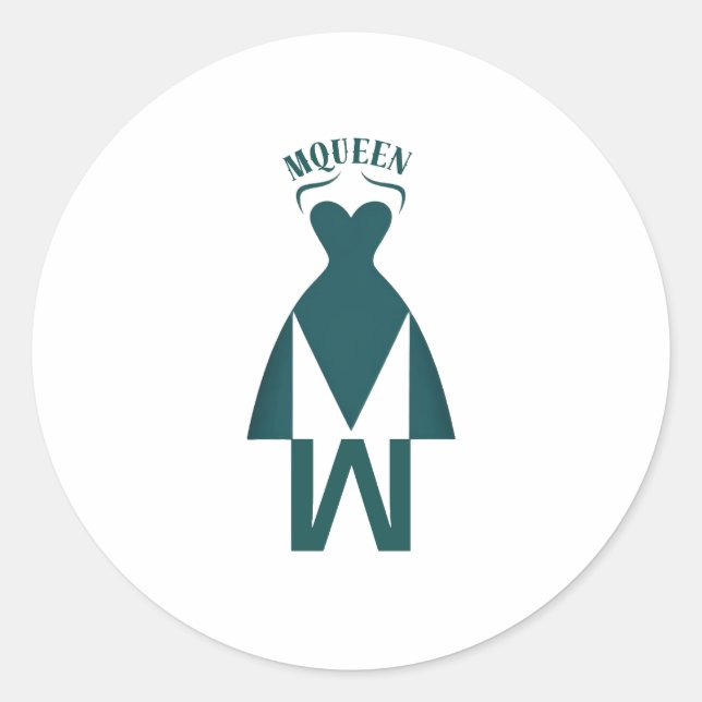 Pegatina Redonda Esmerald Gown Silhouette (Anverso)