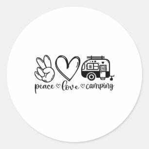 Pegatina Redonda Eso Dice Paz Amor Camping - Al Aire Libre
