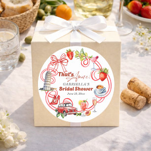 Pegatina Redonda Eso es Amore Caprichoso Abridor de Boda Italiano