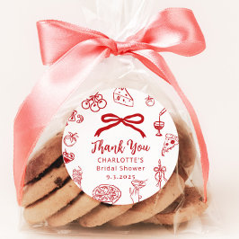 Pegatina Redonda Eso es Amore Despedida de Soltera Italiana Dibujad