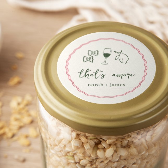 Pegatina Redonda "Eso es más" Ducha de novia escrita a mano (Subido por el creador)