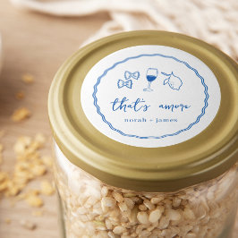 Pegatina Redonda "Eso es más" Ducha de novia escrita a mano