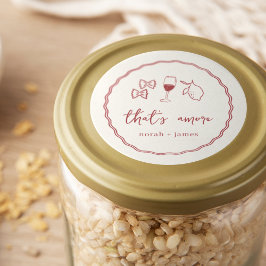 Pegatina Redonda "Eso es más" Ducha de novia escrita a mano