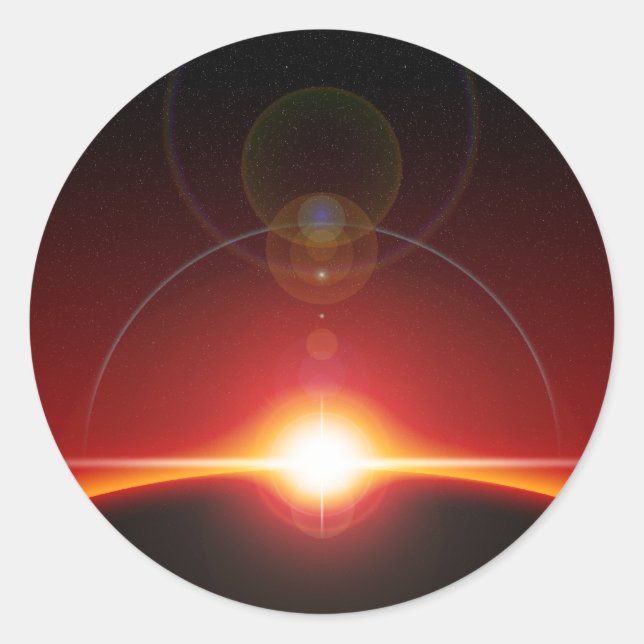 Pegatina Redonda Espacio (Anverso)