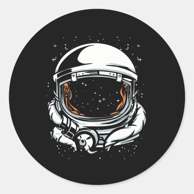 PEGATINA REDONDA ESPACIO ASTRONAUT HELMET (Anverso)