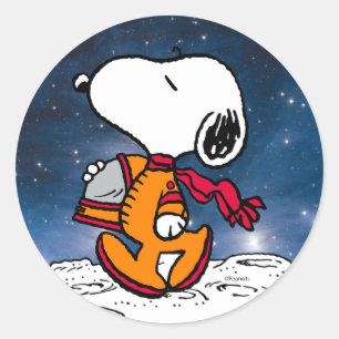 Pegatina Redonda ESPACIO   Snoopy