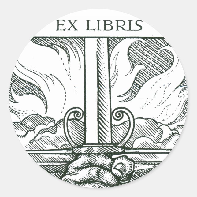 Pegatina Redonda Espada y llama (Anverso)