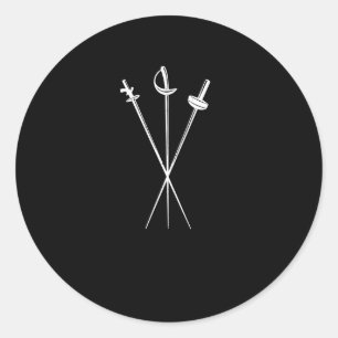 Pegatina Redonda Espadas espadas espadas espadas de sable de Reliev