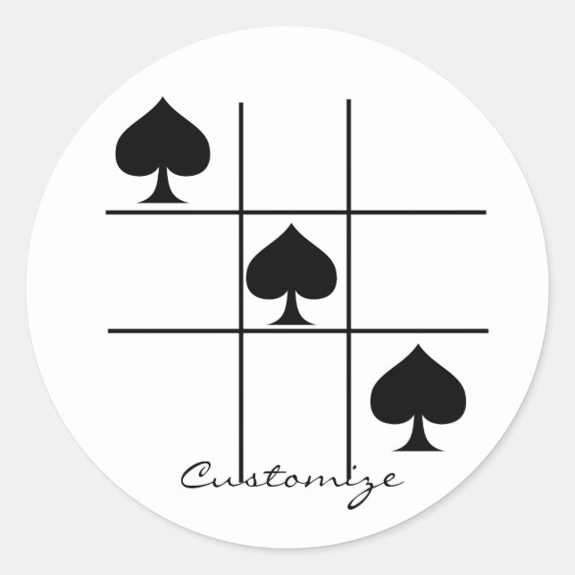 Pegatina Redonda Espadas negras Tic Tac Te Thunder_Cove (Anverso)