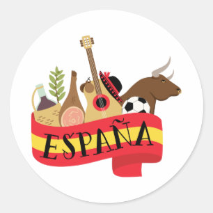 Pegatina Redonda Espana