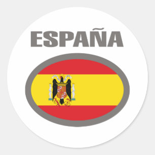 Pegatina Redonda España Guay Flag Design!
