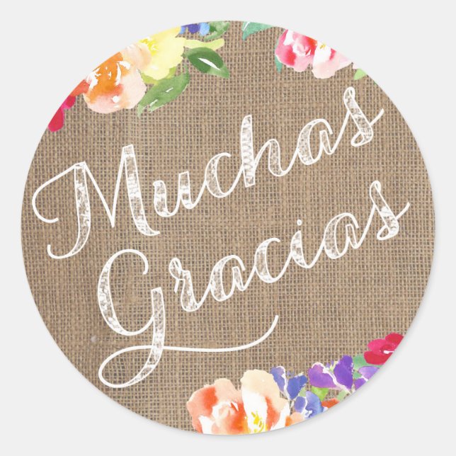 Pegatina Redonda Español: Gracias Pegatinas pequeños | Gracia (Anverso)