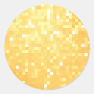 Pegatina Redonda Esparkle de oro