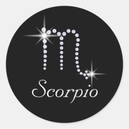 Pegatina Redonda Esparkly Diamond Scorpio