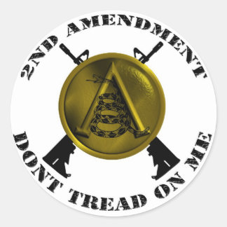 PEGATINA REDONDA ESPARTAN SHIELE Y EL SNAKE GADSEN