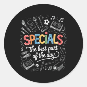 Pegatina Redonda Especiales para maestros Lo mejor del día especial