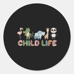 Pegatina Redonda Especialista en la vida de los niños en animales