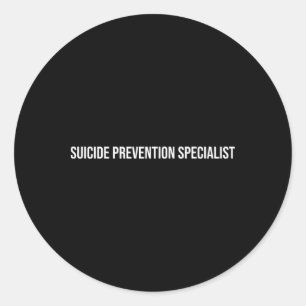 Pegatina Redonda Especialista en Prevención del Suicidio Salud Ment