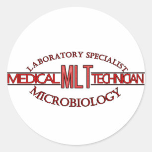 PEGATINA REDONDA ESPECIALISTA LAB MLT MICROBIOLOGÍA MÉDICA TECNOLOG
