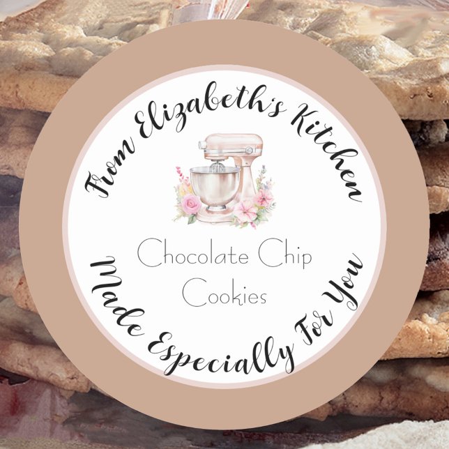 Pegatina Redonda Especialmente Para Ti Mezclador Floral Marrón Case (Subido por el creador)