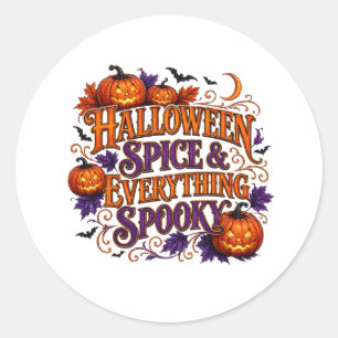 Pegatina Redonda Especias de Halloween y todo lo espeluznante