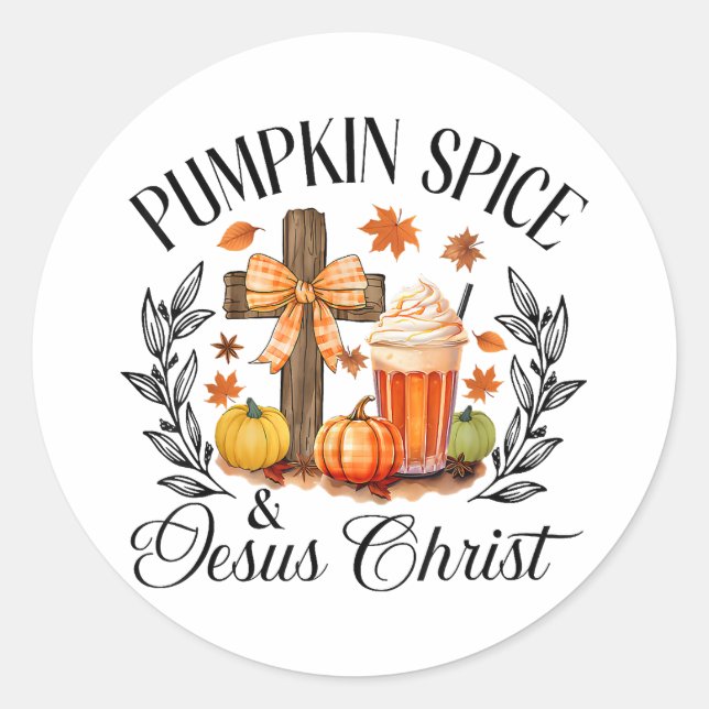 Pegatina Redonda Especie De Calabaza Y Calabaza De Jesucristo Chris (Anverso)