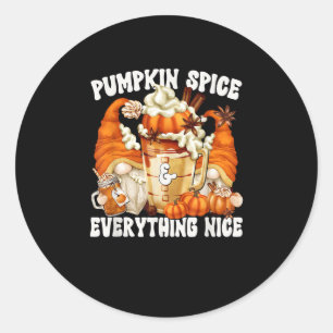 Pegatina Redonda Especie De Calabaza Y Todo Lo Bonito Latte Mug Par