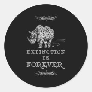 Pegatina Redonda Especies en peligro de extinción Rhino - Ambiental